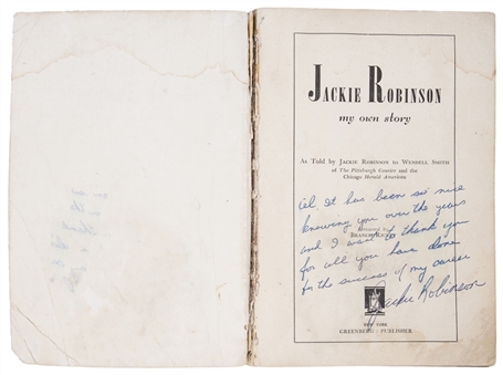 1948 Jackie Robinson Autographed and Inscribed  To Al Campanis "My Own Story" Biography Book (PSA/DNA)